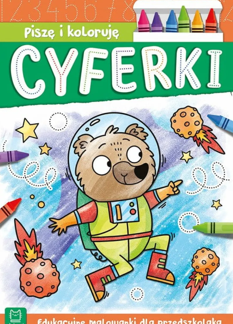 Dzieci AKSJOMAT Książeczka Piszę i koloruję. Cyferki. Edukacyjne malowanki dla przedszkolaka