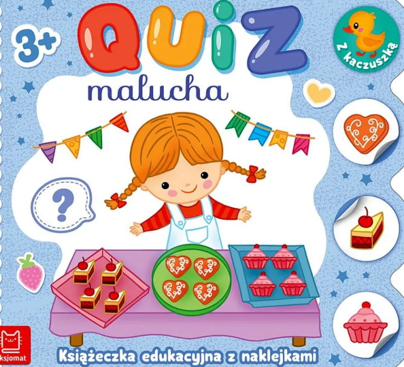 Dzieci AKSJOMAT Książeczka Quiz malucha z naklejkami z kaczuszką 3-4 lata