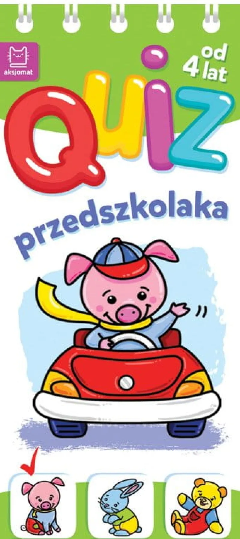 Dzieci AKSJOMAT Książeczka Quiz przedszkolaka ze świnką od 4 lat