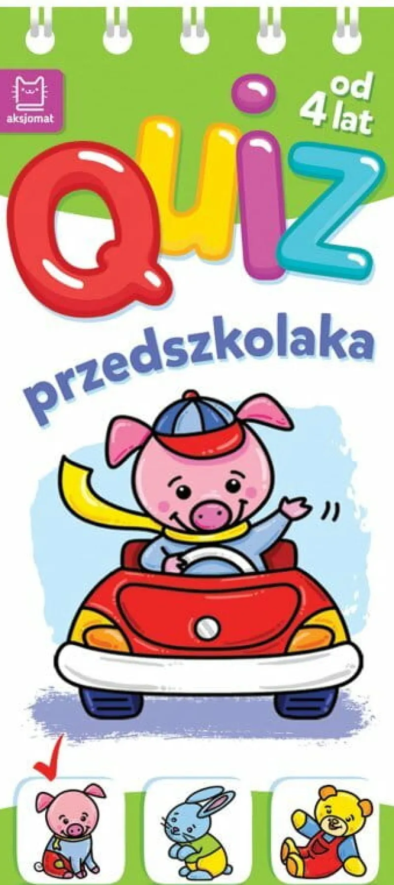 Dzieci AKSJOMAT Książeczka Quiz przedszkolaka ze świnką od 4 lat