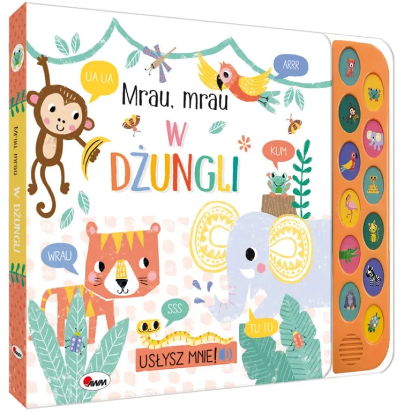 Dzieci MOREX Książeczka sensoryczna Usłysz mnie Mrau Mrau w dżungli