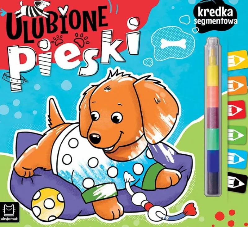 Dzieci AKSJOMAT Książeczka Ulubione pieski. Kredka segmentowa
