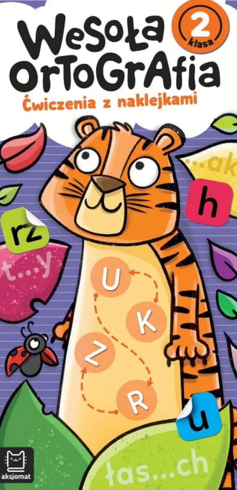 Dzieci AKSJOMAT Książeczka Wesoła ortografia. Ćwiczenia z naklejkami. Klasa 2