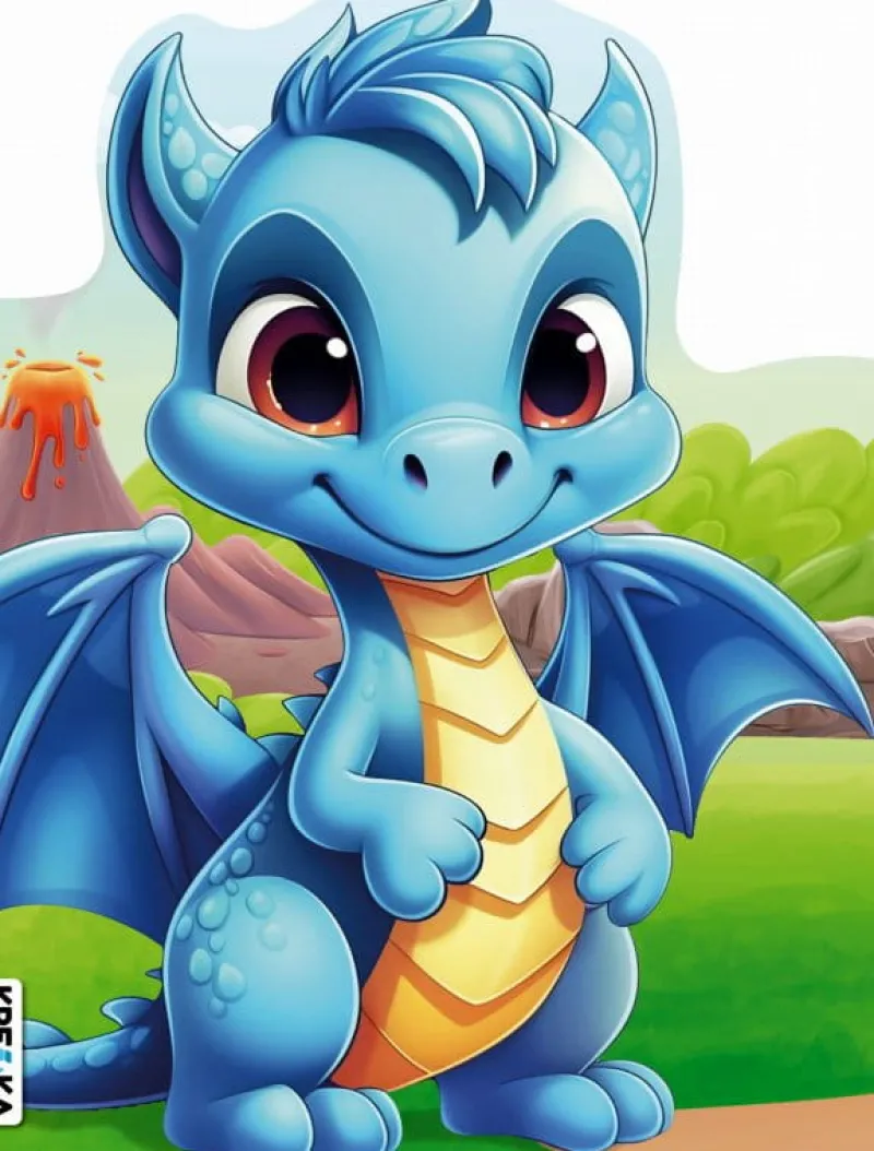 Dzieci BooksAndFun Książeczka Wykrojnik Błękitny Smok Books and Fun
