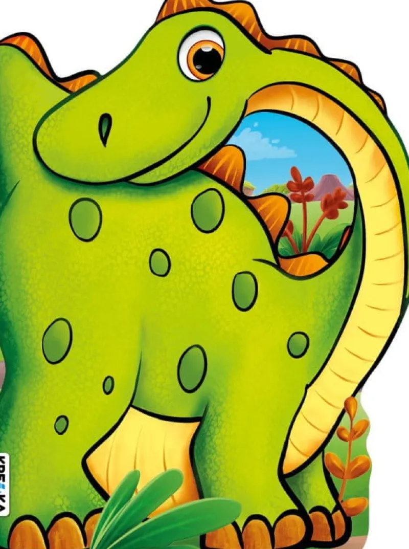 Dzieci BooksAndFun Książeczka Wykrojnik Diplodok Books and Fun