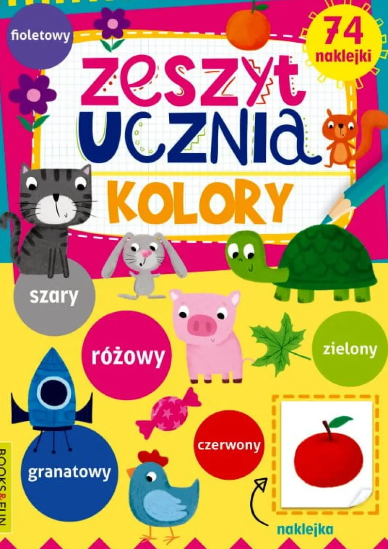 Dzieci BooksAndFun Książeczka Zeszyt ucznia Kolory Books and Fun
