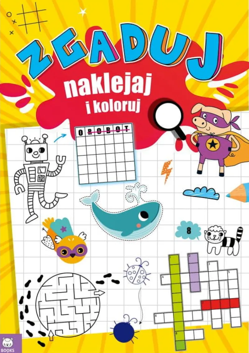 Dzieci BooksAndFun Książeczka Zgaduj, naklejaj i koloruj Books and Fun
