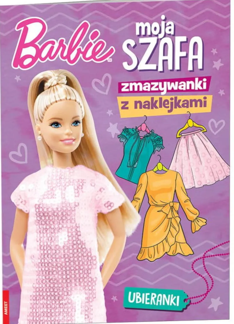 Dzieci AMEET Książeczka Zmazywanki z naklejkami. Barbie. Moja szafa SSN-1103