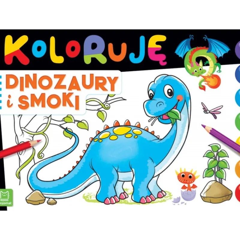 Dzieci AKSJOMAT Książka Koloruję dinozaury i smoki