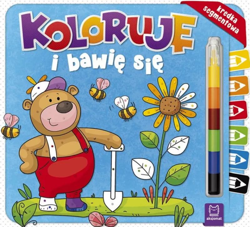 Dzieci AKSJOMAT Książka Koloruję i bawię się. Kredka segmentowa