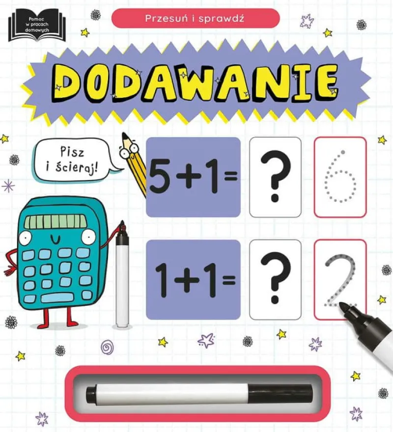 Dzieci ZIELONA SOWA Książka Przesuń i sprawdź. Dodawanie