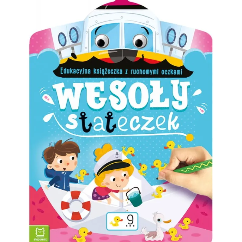 Dzieci AKSJOMAT Książka Wesoły stateczek. Edukacyjna książeczka z ruchomymi oczkami