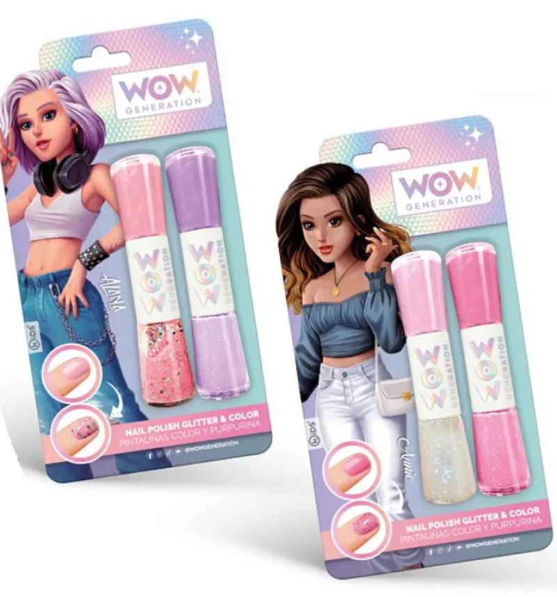 KIDS EUROSWAN Lakier do paznokci kolorowy i brokatowy WoW Generation WOW00013 mix cena za 1 szt