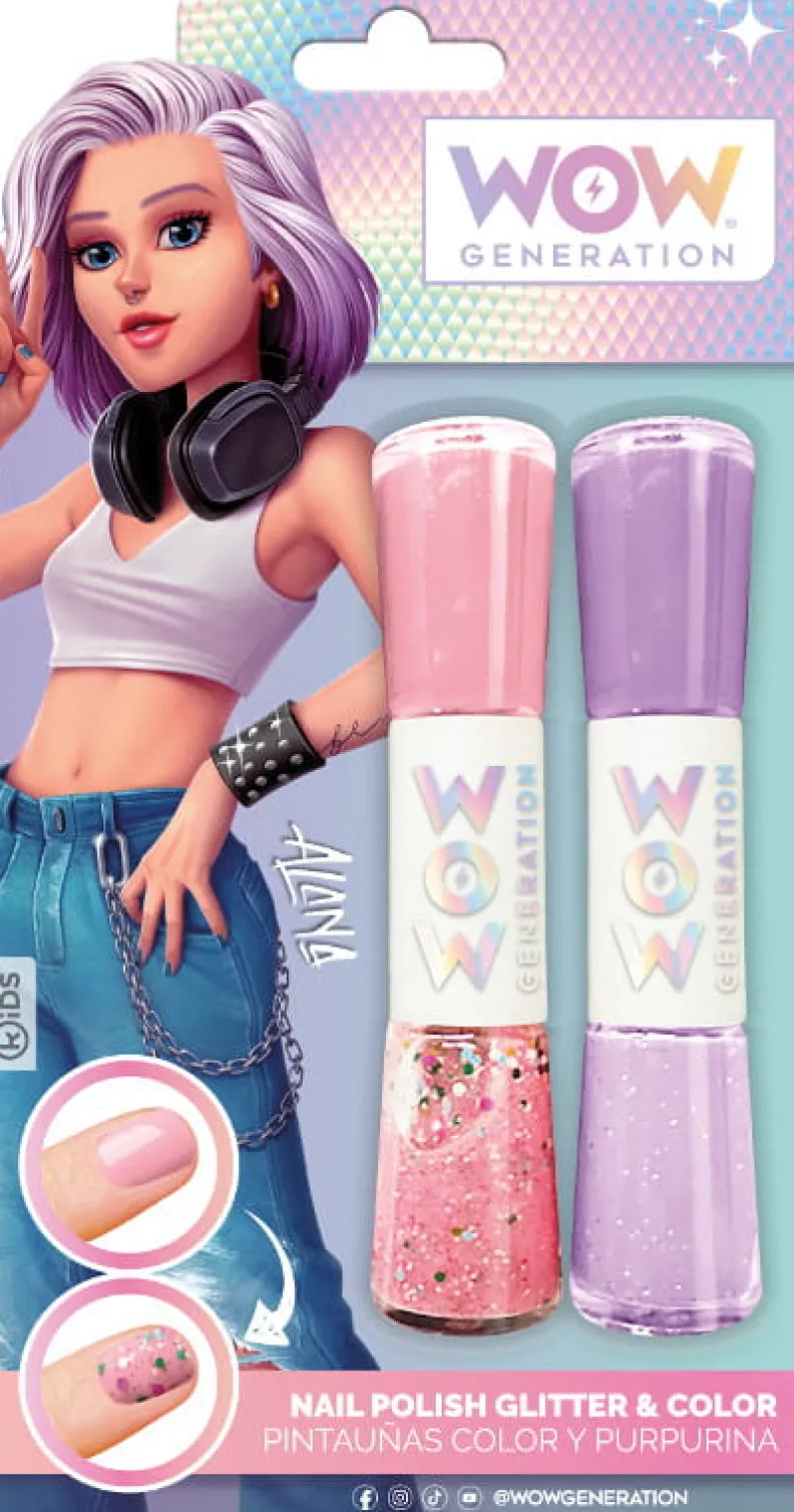 KIDS EUROSWAN Lakier do paznokci kolorowy i brokatowy WoW Generation WOW00013 mix cena za 1 szt