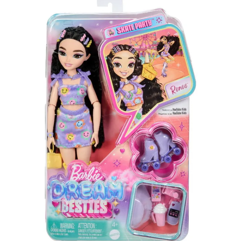 MATTEL Lalka Barbie Dream Besties Renee na wrotkach JFX99