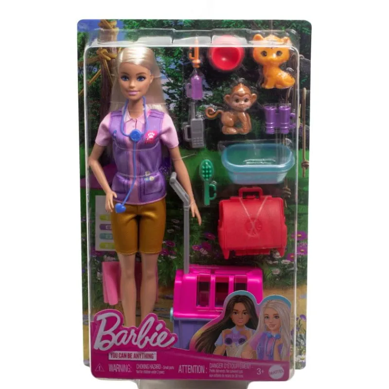 MATTEL Lalka Barbie Ratowniczka zwierząt + akcesoria do opieki HRG50