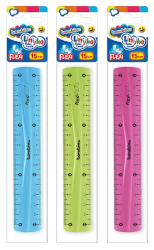 MAJEWSKI Linijka BAMBINO standard 15cm Flexi mix cena za 1 szt