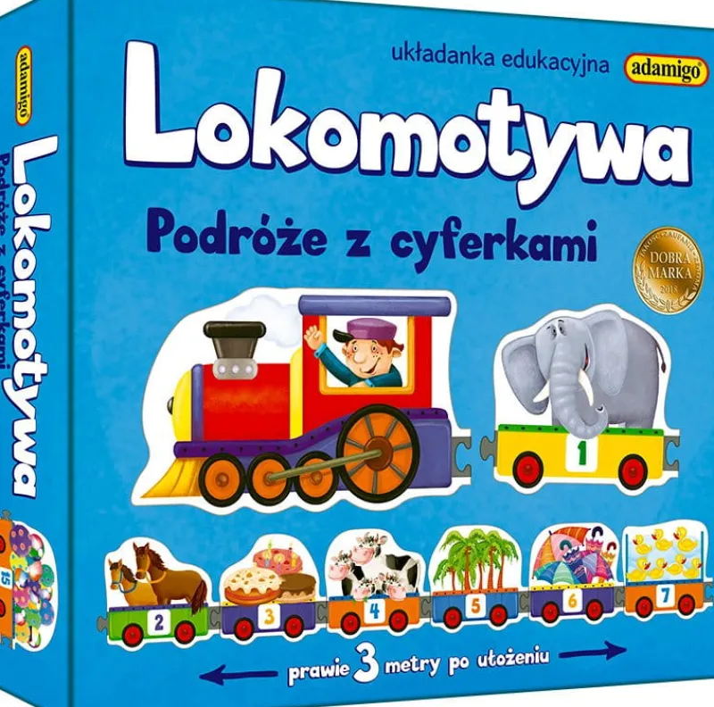 ADAMIGO Lokomotywa - Podróże z cyferkami układanka edukacyjna