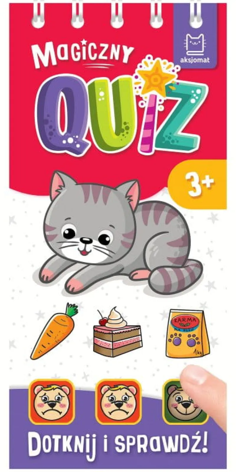 Dzieci AKSJOMAT Magiczny quiz z kotkiem. Dotknij i sprawdź. 3+