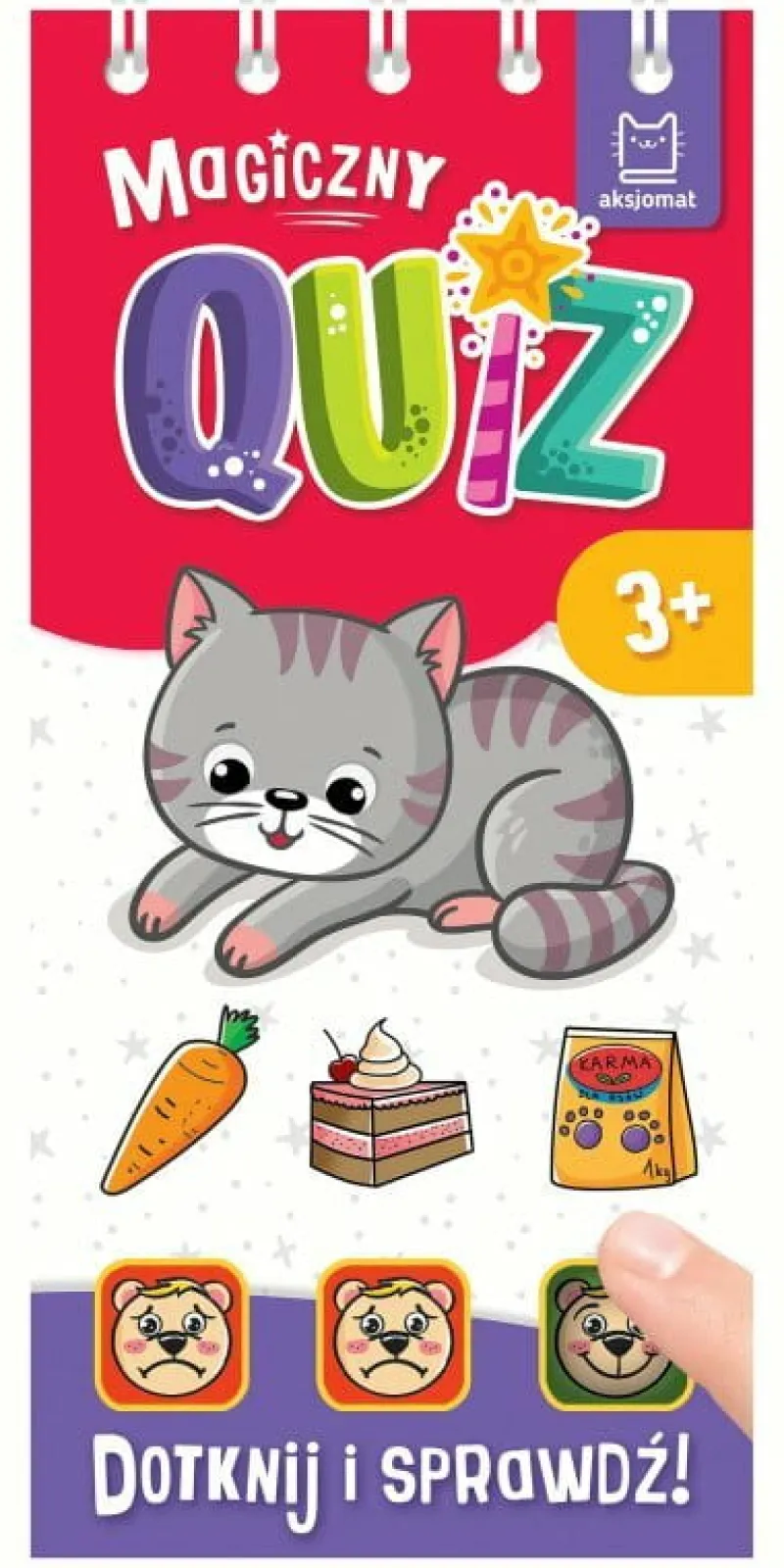 Dzieci AKSJOMAT Magiczny quiz z kotkiem. Dotknij i sprawdź. 3+