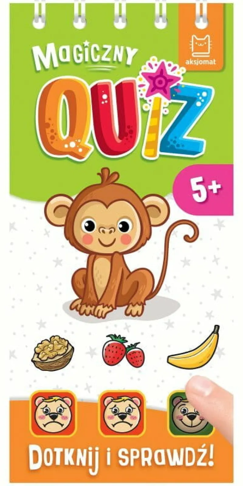 Dzieci AKSJOMAT Magiczny quiz z małpką. Dotknij i sprawdź. 5+