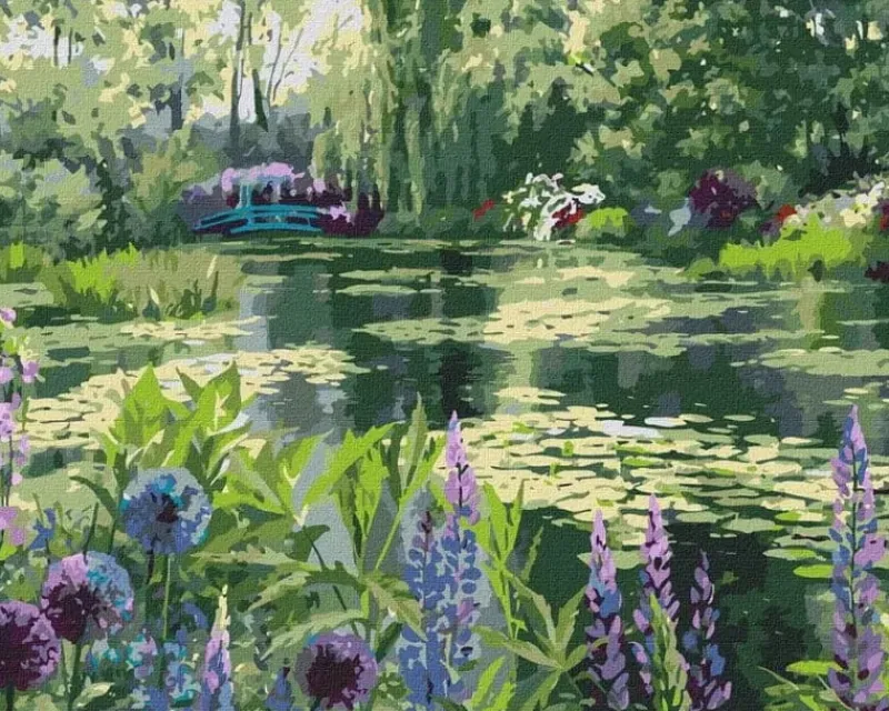 NORIMPEX Malowanie po numerach Staw z liliami 50x40cm 1008323