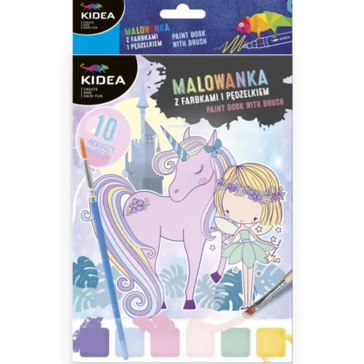 DERFORM Malowanka A5 z farbkami i pędzelkiem Wróżki Kidea