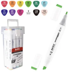 MAIN PAPER Marker Chromax ARTIX z dwoma końcówkami zestaw 12szt.