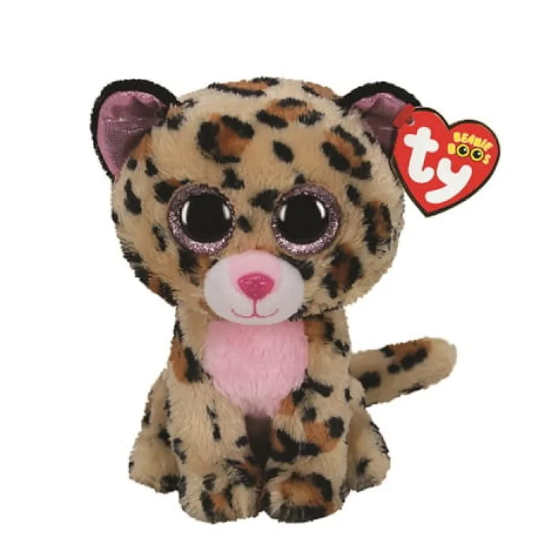 TY INC. Maskotka TY BEANIE BOOS LIVVIE brązowo/różowy leopard 24cm 36490