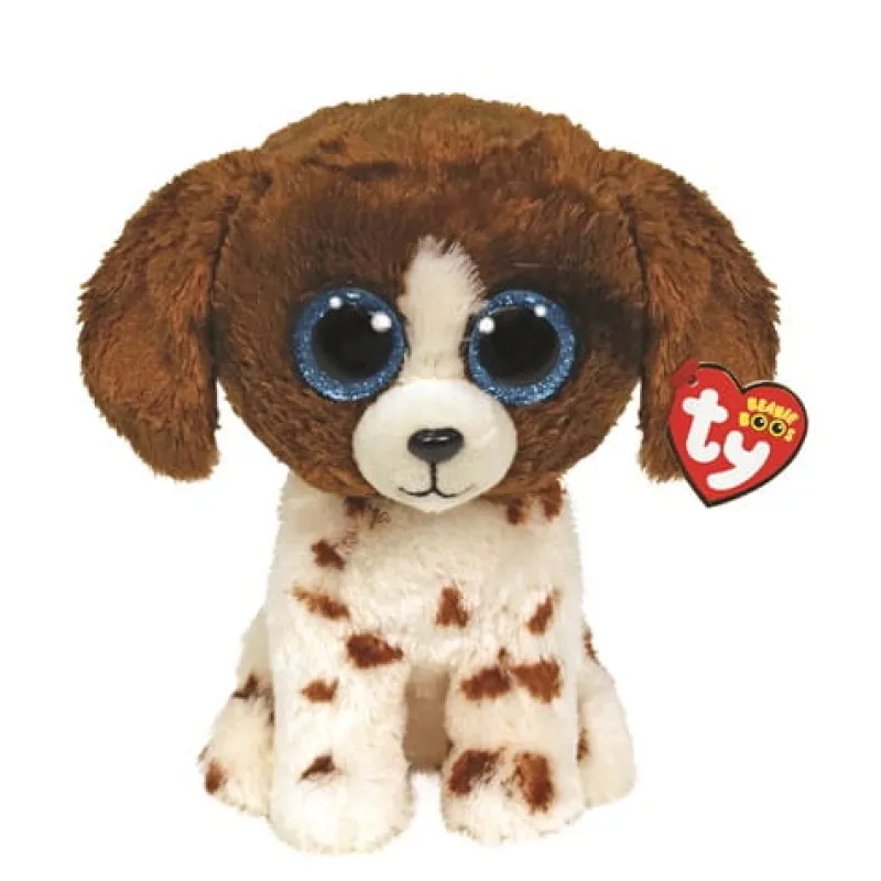TY INC. Maskotka TY BEANIE BOOS Pies Muddles brązowo-biały 24cm 36487