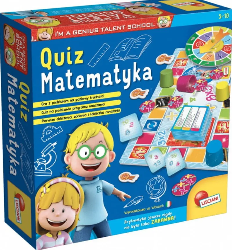 LISCIANI GIOCHI Mały Geniusz Quiz - Matematyka 54381 LISCIANI