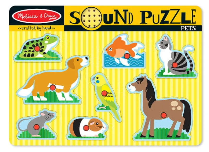 MELISSA & DOUG - Drewniane puzzle dźwiękowe Zwierzątka