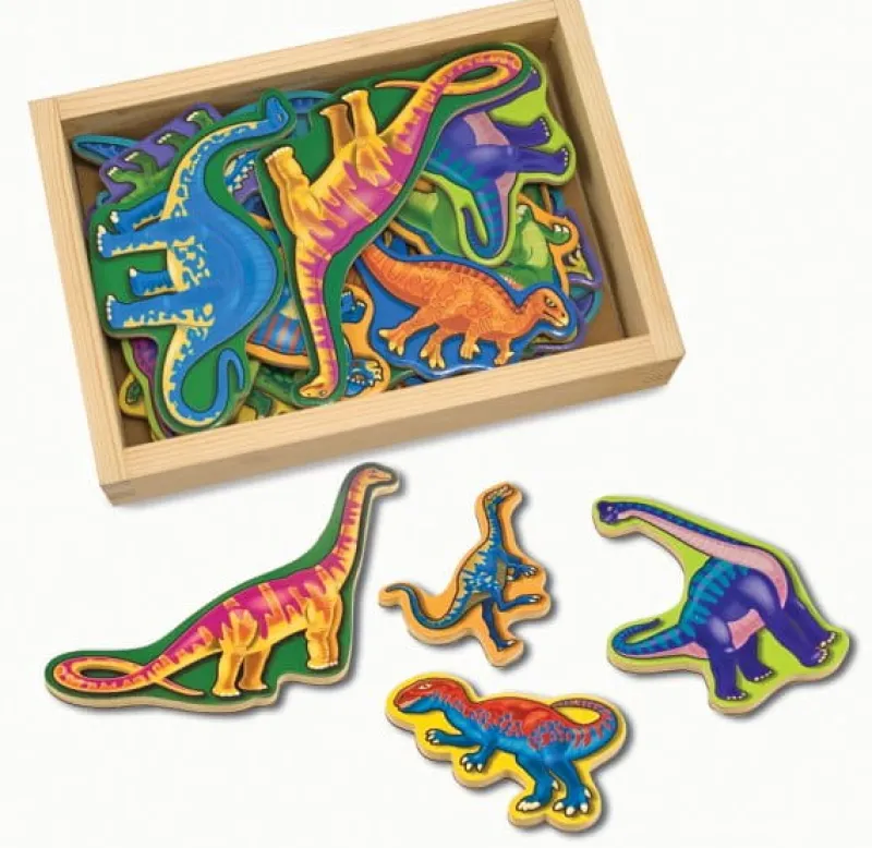 MELISSA & DOUG - Drewniane magnesy Dinozaury w skrzyneczce