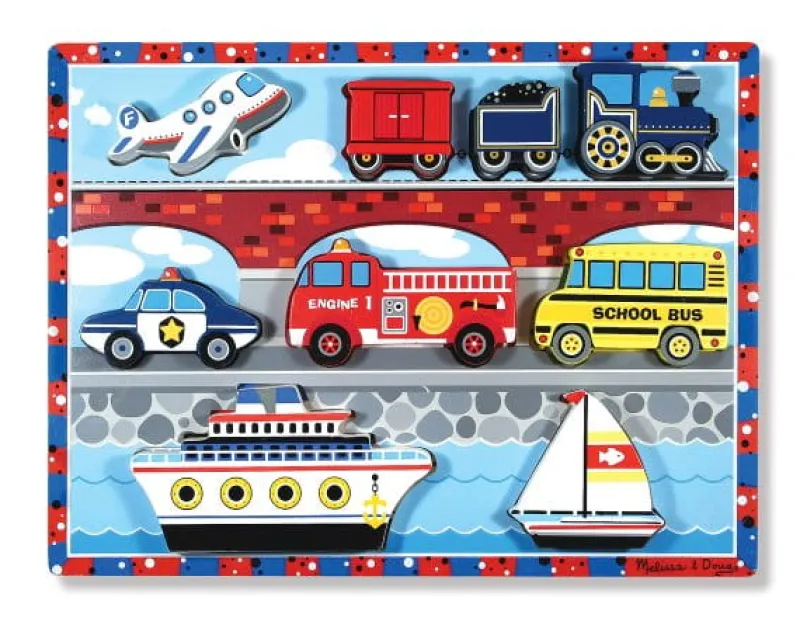 MELISSA & DOUG - Puzzle drewniane pojazdy