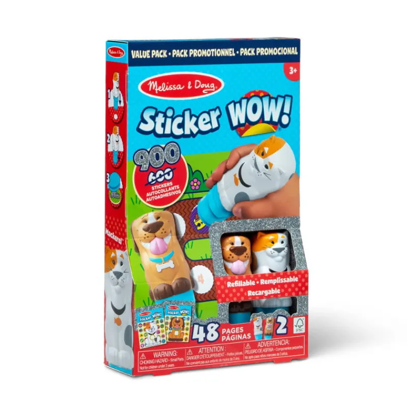 MELISSA & DOUG MELISSA Sticker WOW! 2 książeczki + 2 stemple z naklejkami Kotek i Piesek 32016