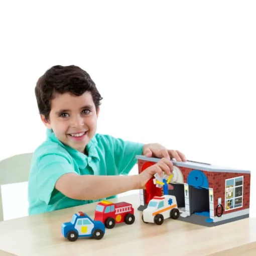 MELISSA & DOUG Melissa&Doug - Garaż z trzema samochodami ratunkowymi i kluczami