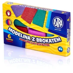 ASTRA Modelina 6 kolorów z brokatem -