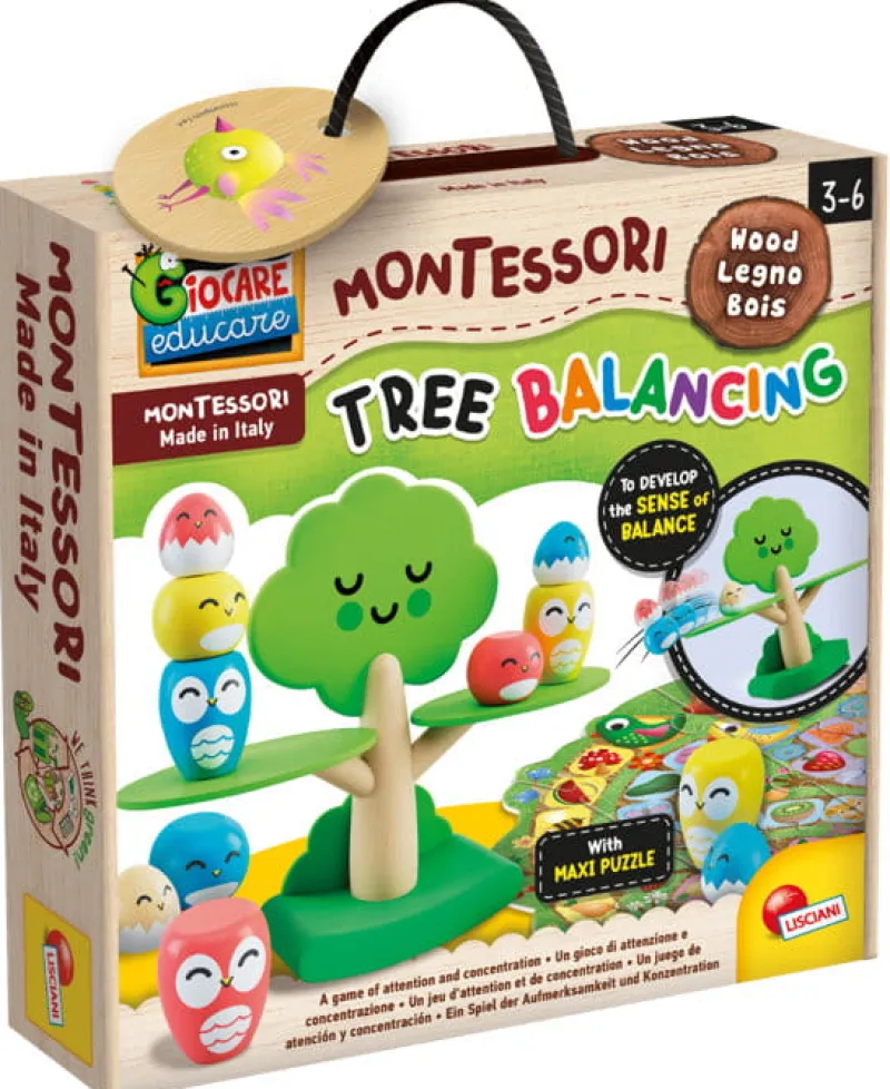 LISCIANI GIOCHI Montessori Baby Wood - Drzewo równowagi 105397 LISCIANI
