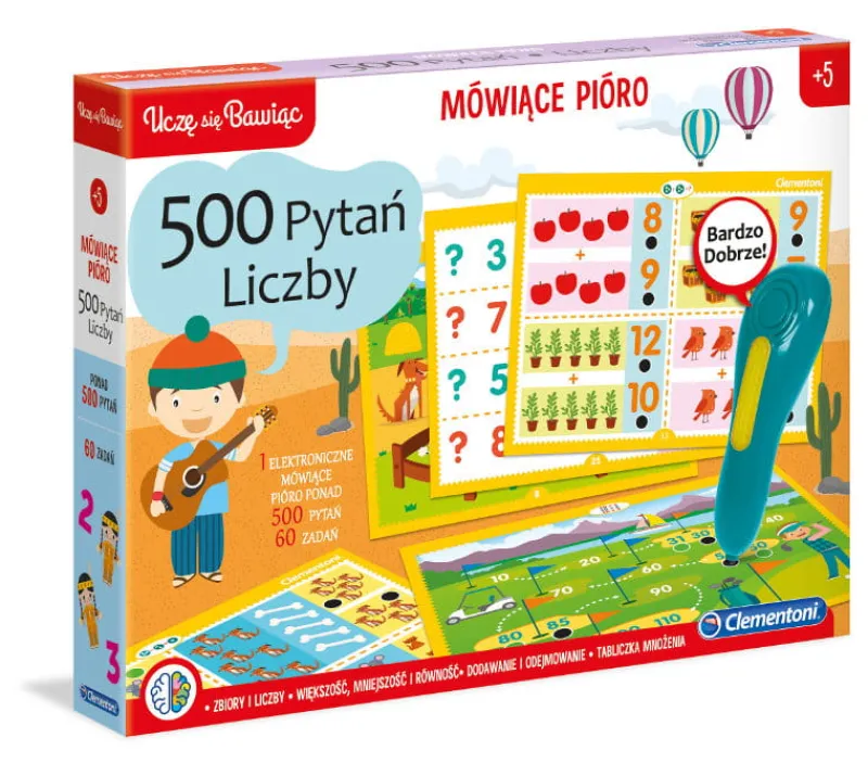 CLEMENTONI Mówiące pióro zestaw 500 pytań liczby -