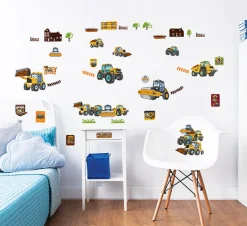 WALLTASTIC Naklejki ścienne zestaw JCB Muddy Friends,