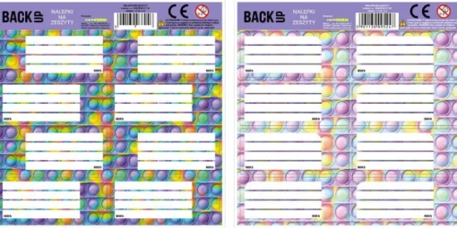 DERFORM Nalepki na zeszyt BACKUP 5 A 17 p25 mix cena za 1 sztukę