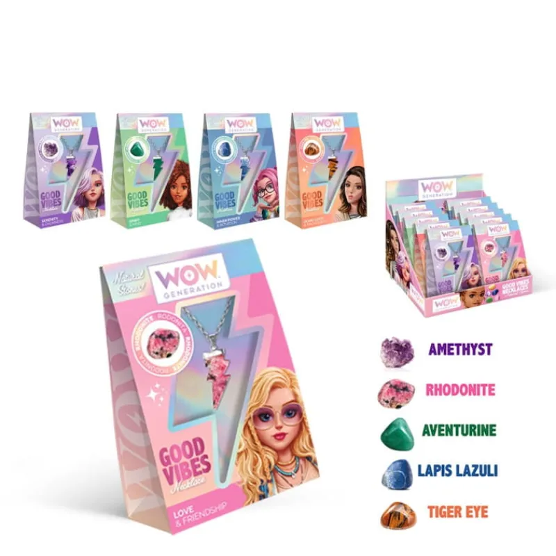 KIDS EUROSWAN Naszyjnik z kamieniami 5 wzorów WOW00094 p10, mix cena za 1 szt