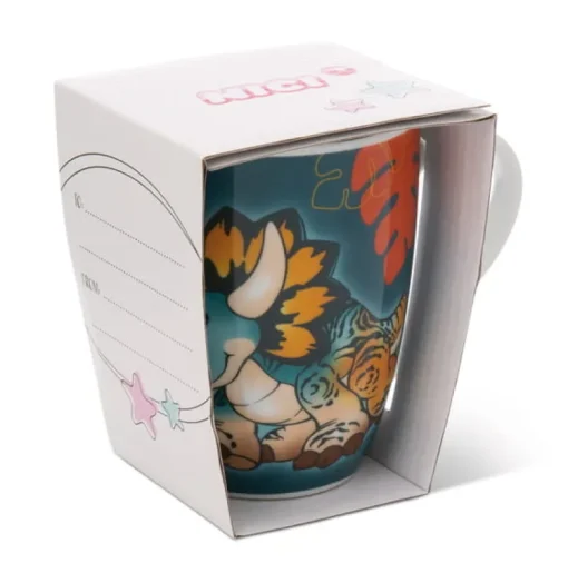 NICI 49471 Kubek porcelanowy dinozaur Cerastupsy 310ml, papierowa banderola
