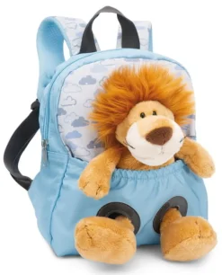 NICI 49848 Plecak 21x26cm niebieski + maskotka Lew 25cm