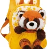 NICI 49854 Plecak 21x26cm żółty + maskotka Panda czerwona 25cm