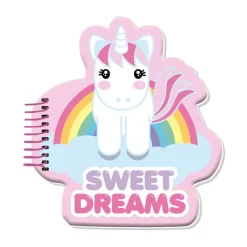 KIDS EUROSWAN Notatnik notes w silikonowej oprawie, 3 wzory Jednorożec Sweet Dreams KL10633 mix cena za 1 szt