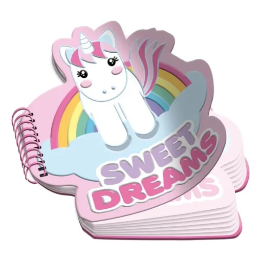 KIDS EUROSWAN Notatnik notes w silikonowej oprawie, 3 wzory Jednorożec Sweet Dreams KL10633 mix cena za 1 szt