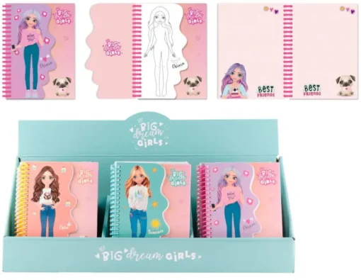 MAIN PAPER Notes na spirali BDGirls MP p36, mix cena za 1 szt