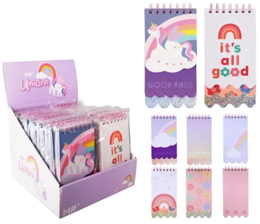 MAIN PAPER Notes na spirali Unicorn 100x195mm 90k MP p24 mix cena za 1szt