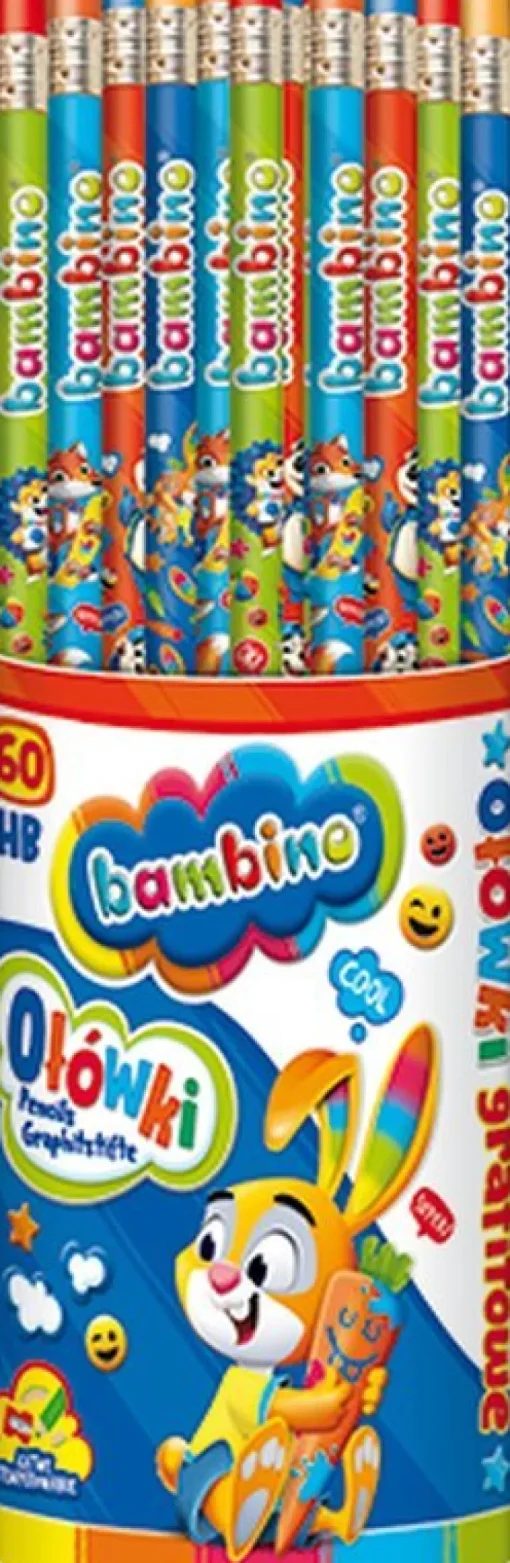 MAJEWSKI Ołówek z gumką BAMBINO tuba p60 mix cena za 1 szt